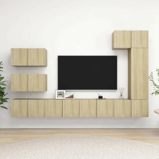 vidaXL 8-delige Tv-meubelset bewerkt hout sonoma eikenkleurig, foto 2