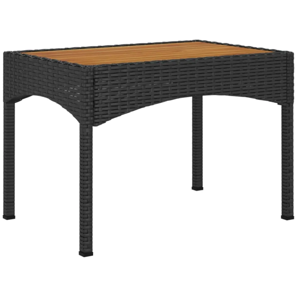 vidaXL 3-delige Loungeset met kussens poly rattan zwart
