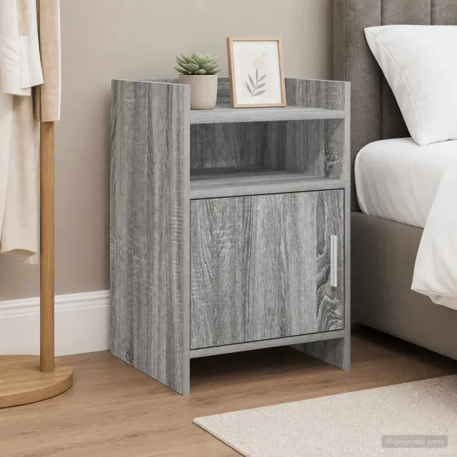 vidaXL Nachtkastjes Grijs Sonoma 40 x 36 x 60 cm Bewerkt hout, foto 2