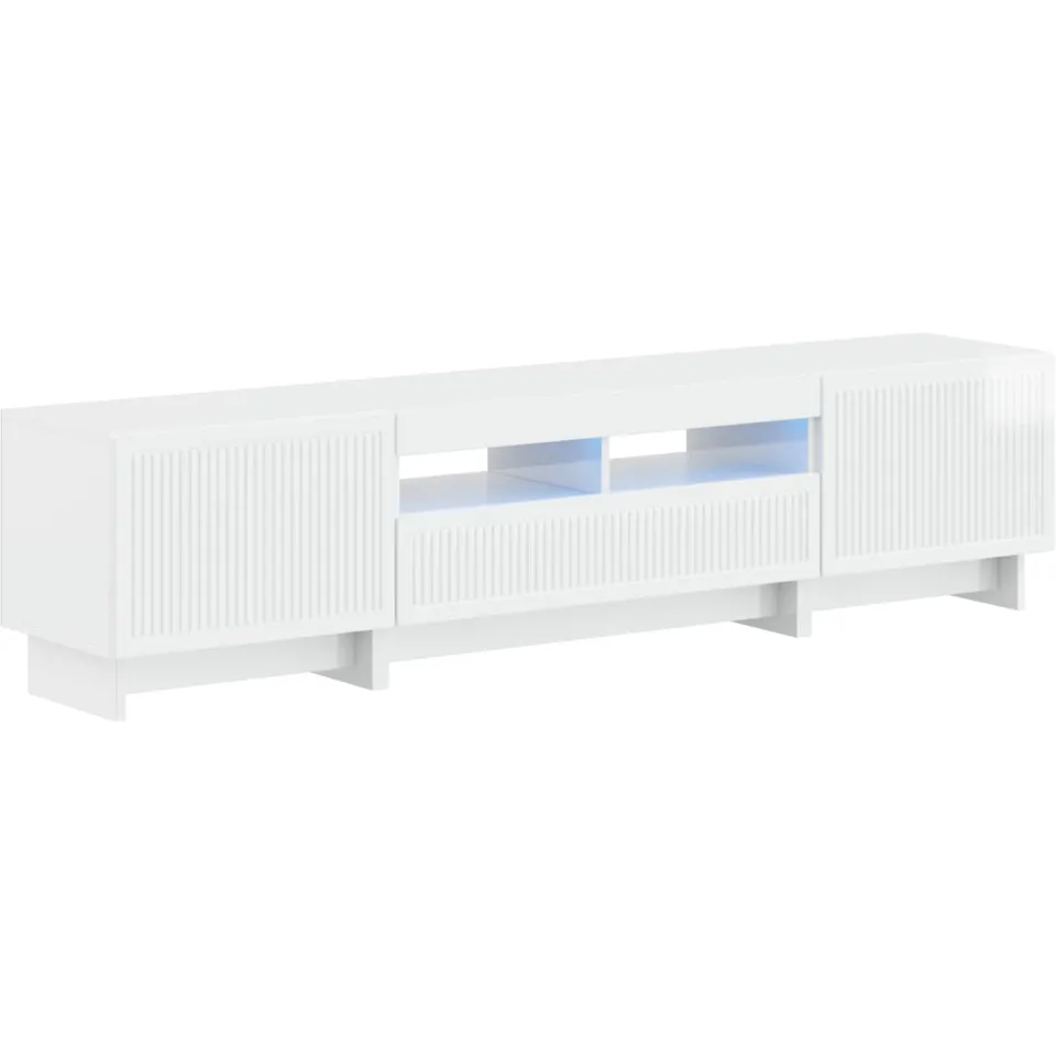 vidaXL 5-delige LED TV-kast Hoogglans Wit Bewerkt hout
