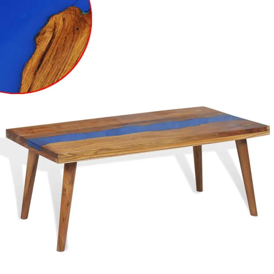 vidaXL Salontafel 100x50x40 cm teakhout hars Bruin