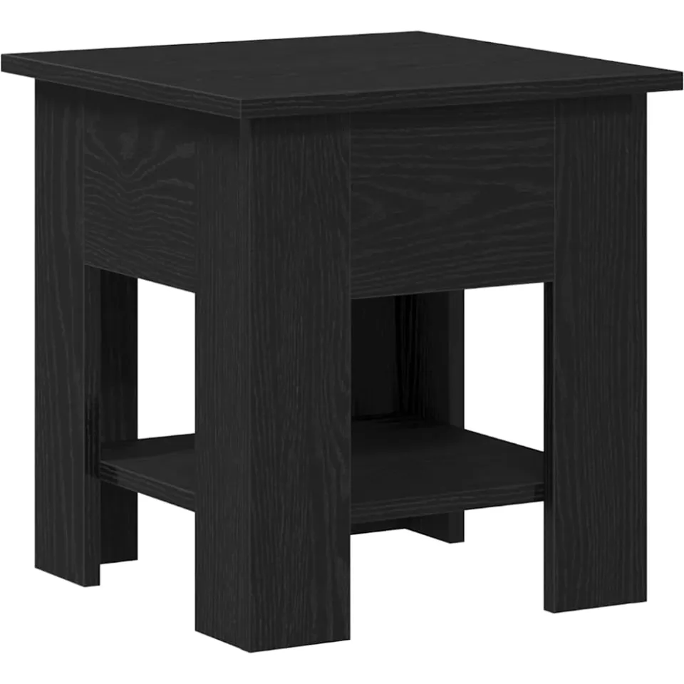 vidaXL Salontafel Zwart Eiken 40 x 40 x 42 cm Bewerkt hout, foto 3