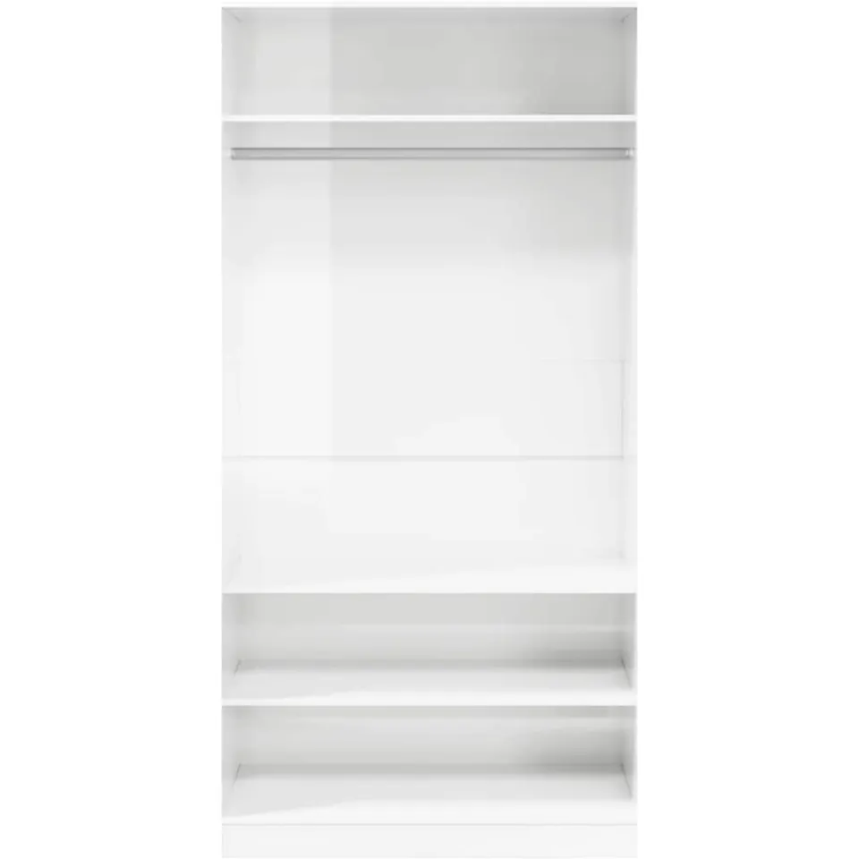 vidaXL Kledingkast 100x50x200 cm bewerkt hout hoogglans wit