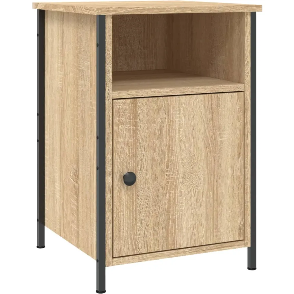 vidaXL Nachtkastje 40x42x60 cm bewerkt hout sonoma eikenkleurig Bruin