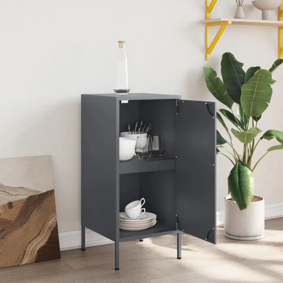 vidaXL Dressoir 36x39x79 cm staal antracietkleurig, foto 3