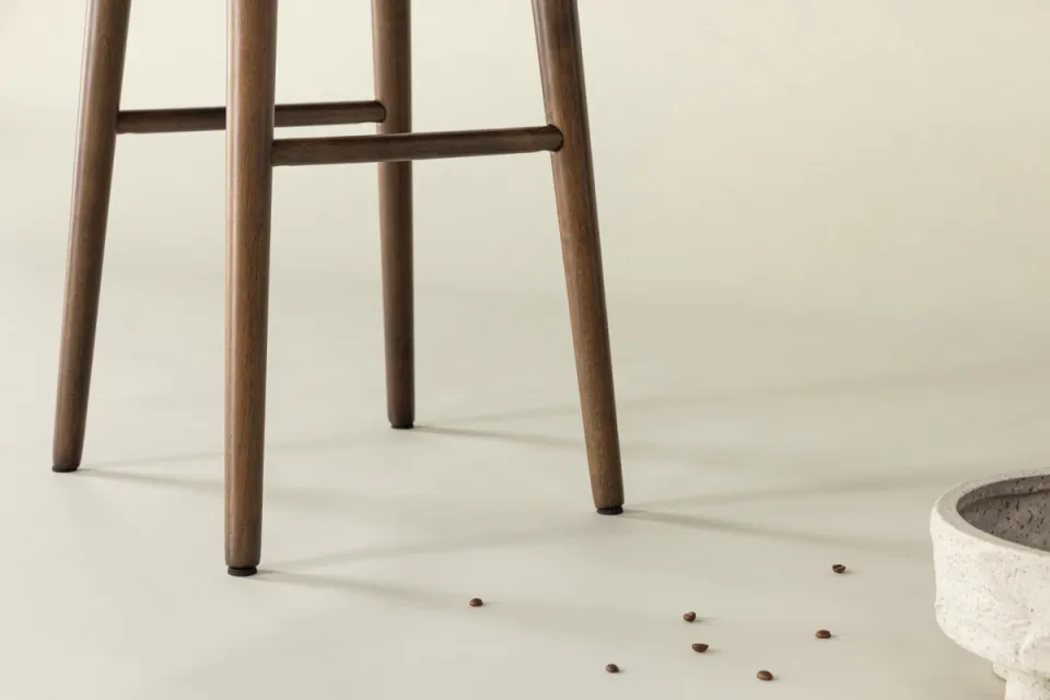 Nest living Jur houten barkruk donkerbruin - 75 cm - Set van 2 bruin, foto 4