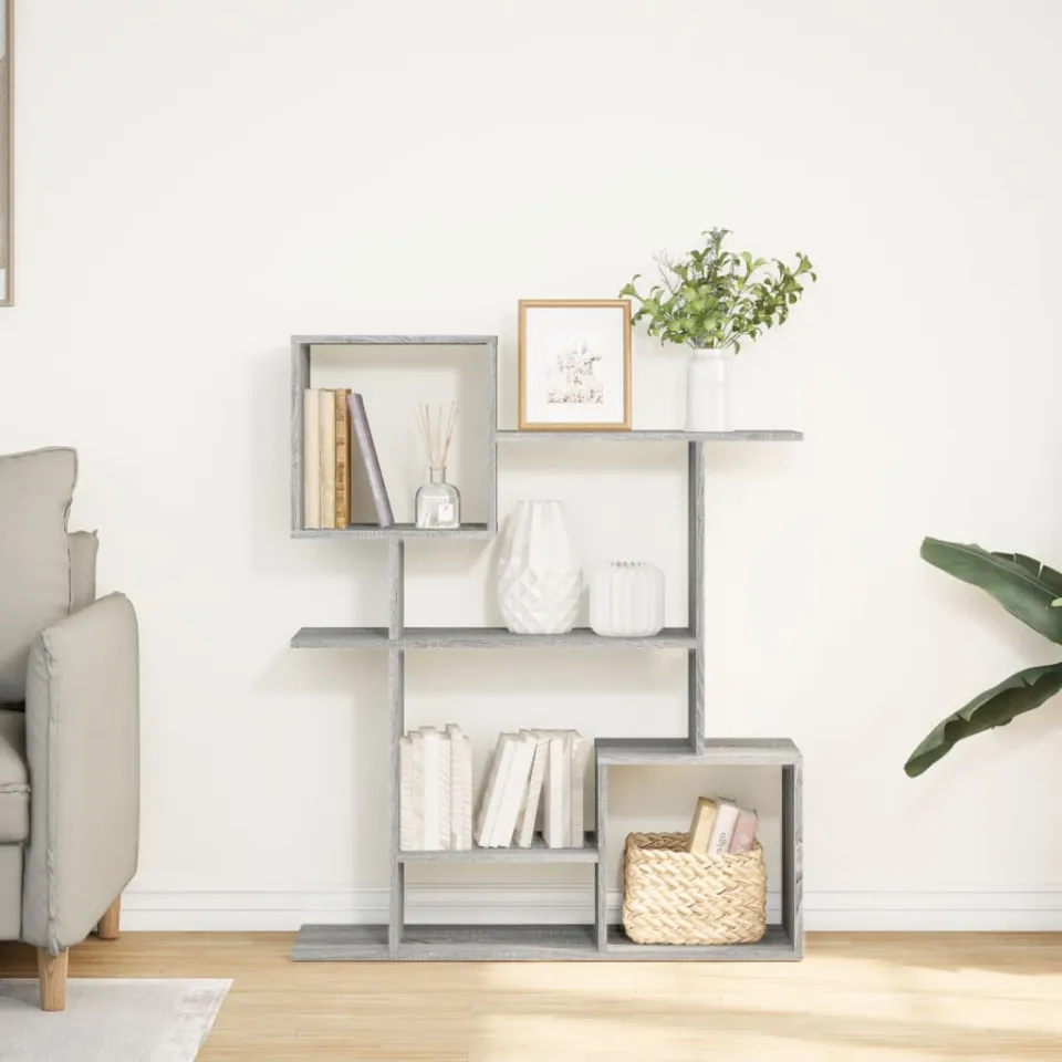 vidaXL Kamerscherm / boekenkast 92x29x112 cm hout grijs sonoma, foto 2