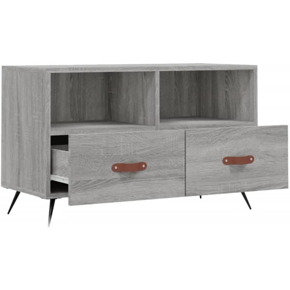 vidaXL Tv-meubel 80x36x50 cm bewerkt hout grijs sonoma eikenkleurig, foto 4