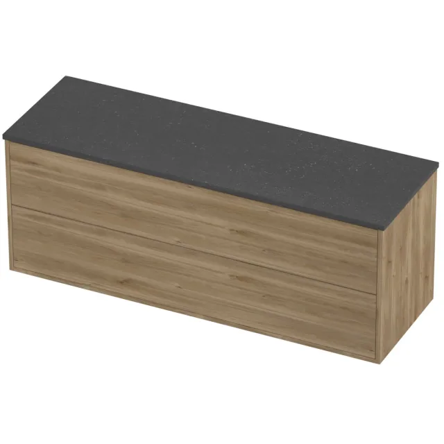 Proline Deck Badmeubelset Hardsteen Voor Grepen Symmetrisch 140x46x54 cm Blue Stone Cider Oak Eiken