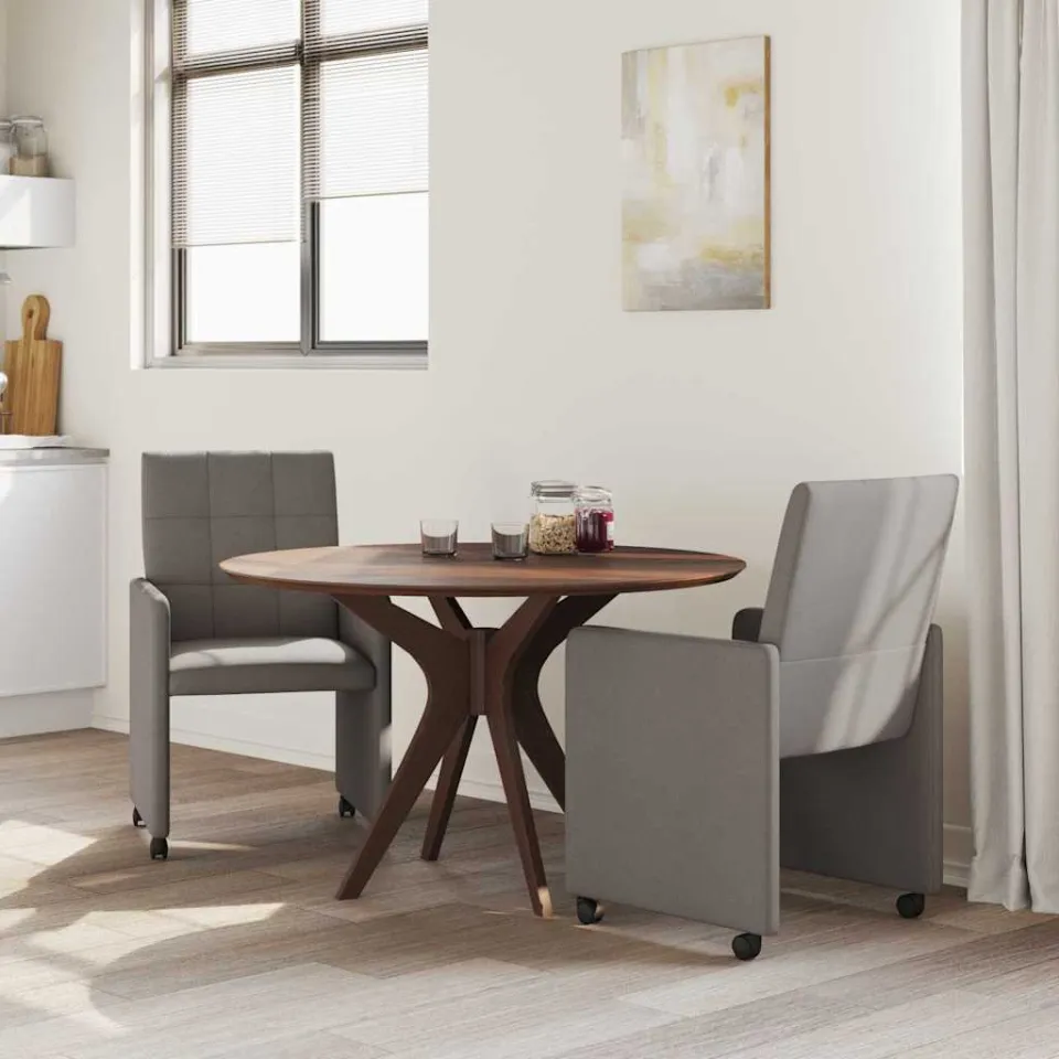 vidaXL Eetkamerstoelen met Wieltjes 2 st Stof Taupe 58 x 65 x 94 cm, foto 3