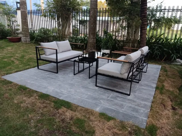 VITA Loungeset Vita Acre m. 2-zits bank - zwart/grijs