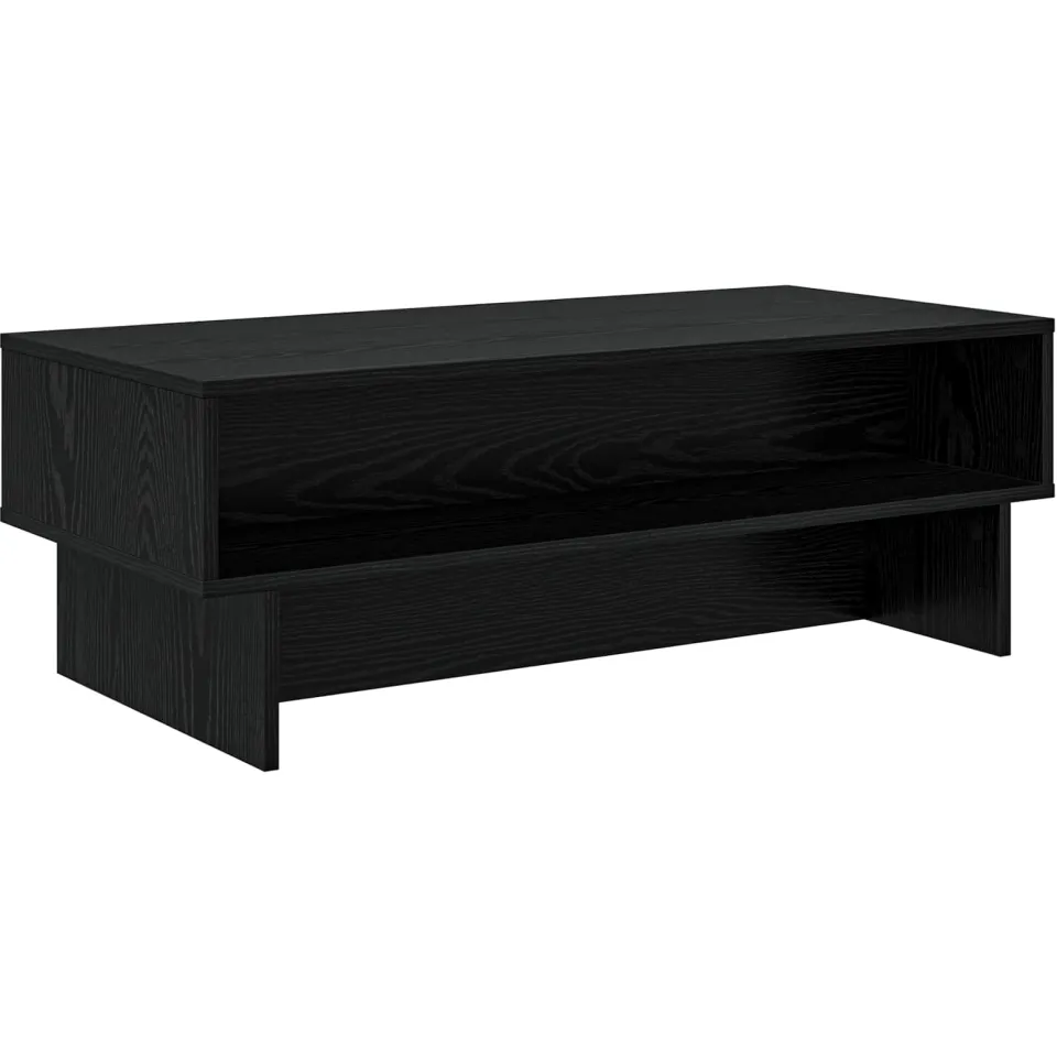 vidaXL Salontafel Zwart Eiken 100 x 46 x 35 cm Bewerkt hout, foto 3