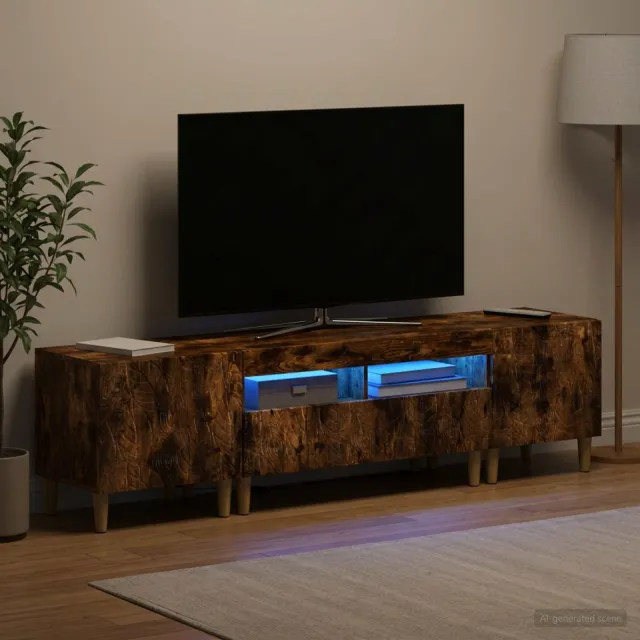 vidaXL 3-delige LED TV-kast DELFT Gerookt eiken Bewerkt hout, foto 2