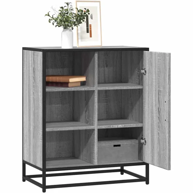vidaXL Dressoir 62x35x76 cm bewerkt hout grijs sonoma eikenkleurig