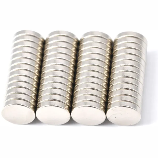 Famanu Neodymium magneten set van 52 stuks, 10x2 mm, extreem sterk met een houdkracht van ca. 2 kg, ideaal voor diverse toepassingen in huis en werkplaats Zwart