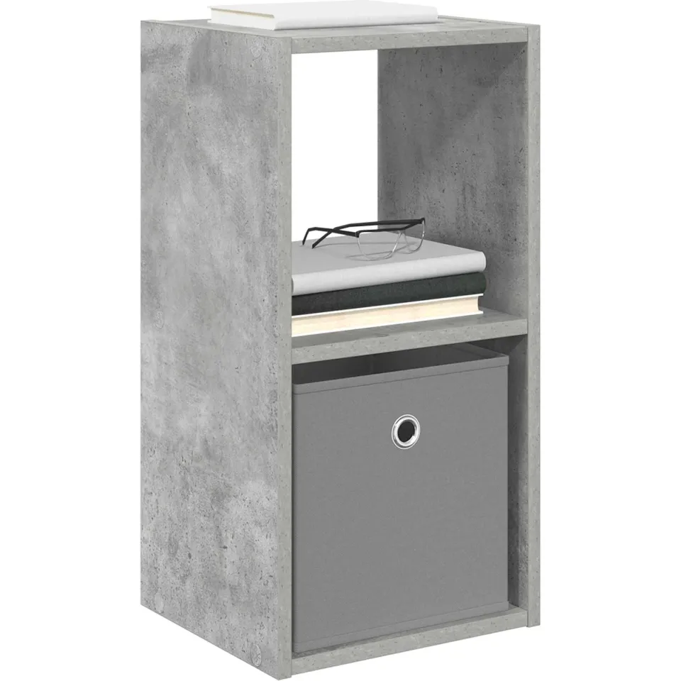 vidaXL Nachtkastje 2 st Beton Grijs 30,5 x 27 x 59,5 cm Bewerkt hout, foto 3