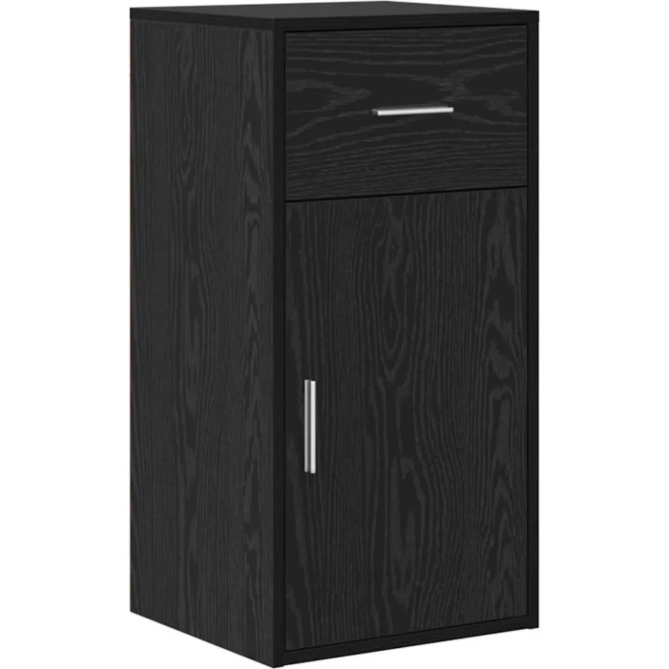 vidaXL Dressoir met lade Zwart Eiken 38 x 34 x 75 cm, foto 3
