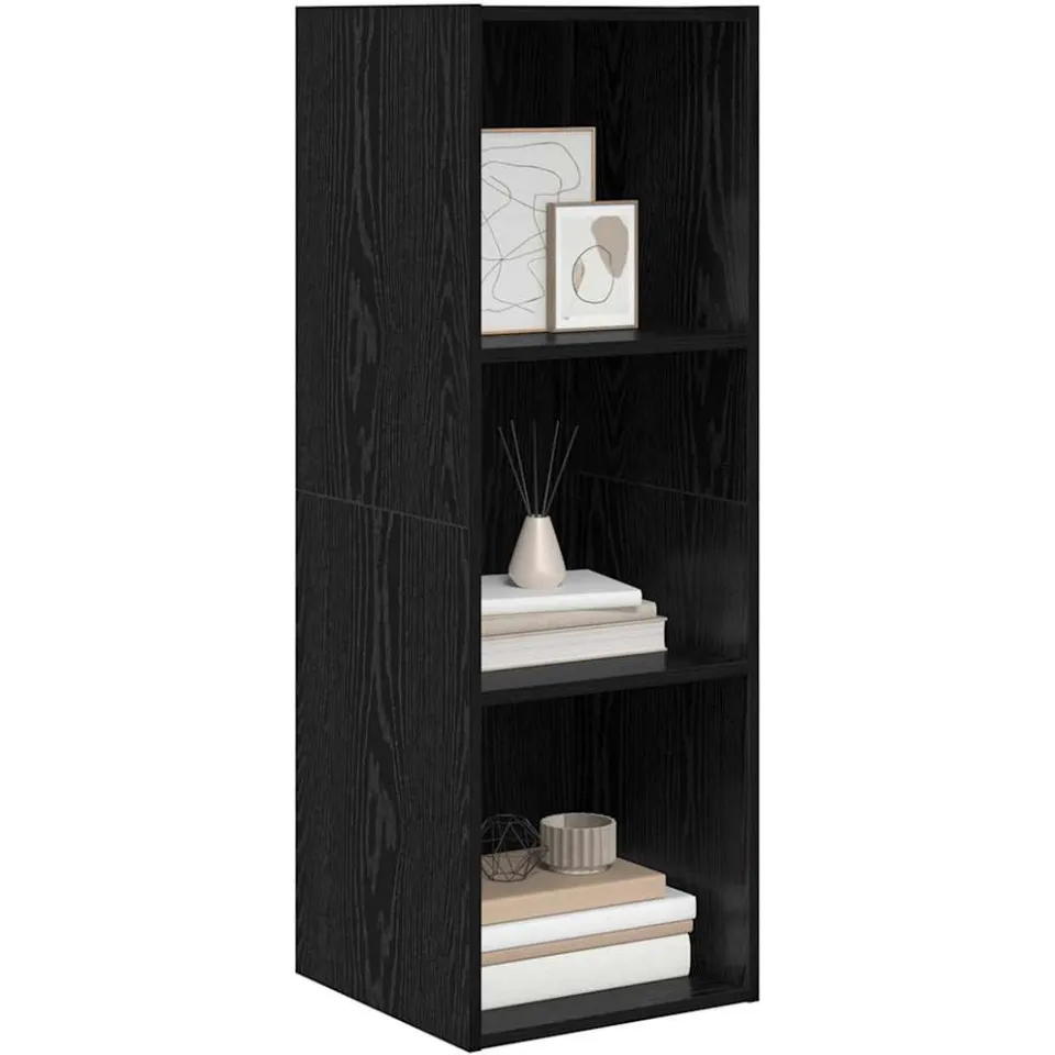 vidaXL Tv-meubelset 37 x 37 x 107 cm Zwart Eiken Bewerkt hout
