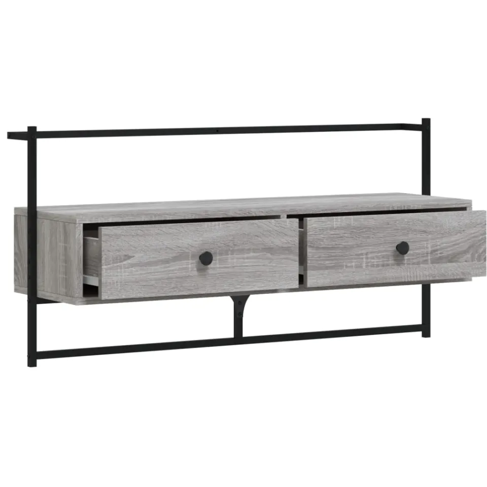 vidaXL Tv-meubel wandgemonteerd 100,5x30x51 cm hout grijs sonoma eiken
