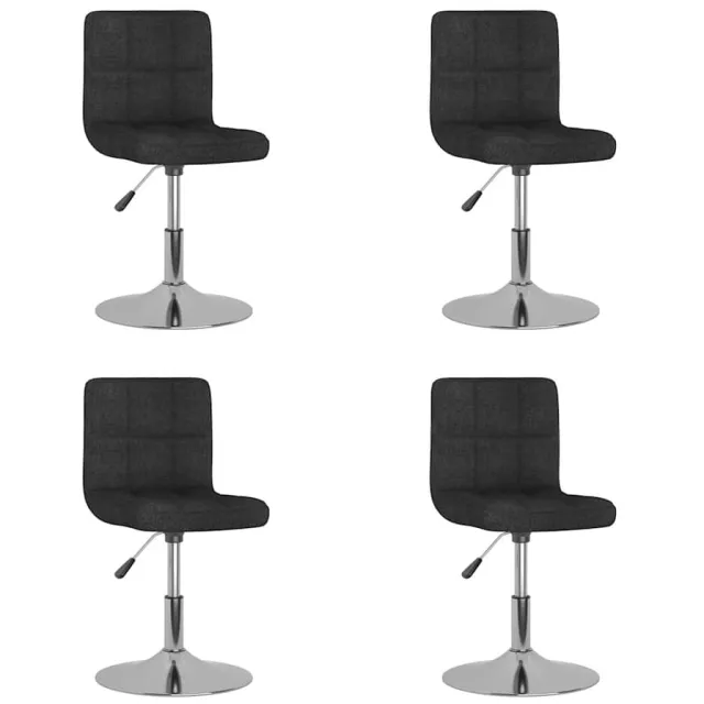 vidaXL Eetkamerstoelen 4 st draaibaar stof zwart
