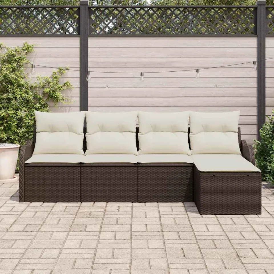 vidaXL Tuin Sofa Set 5 st Bruin poly rattan, foto 3