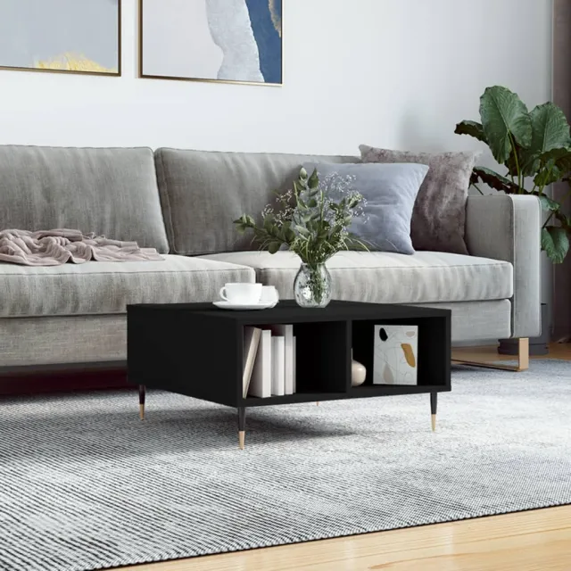 vidaXL Salontafel 60x60x30 cm bewerkt hout zwart, foto 2