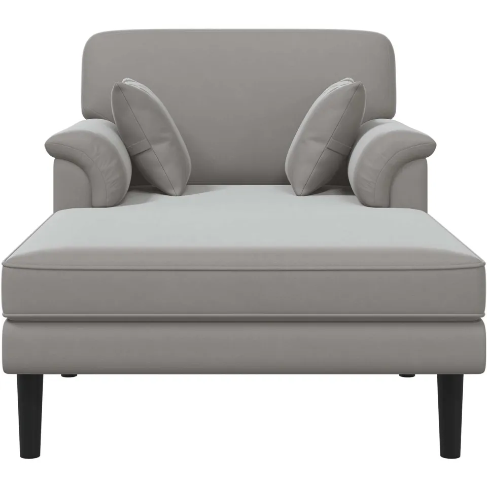 vidaXL Chaise longue Lichtgrijs fluweel, foto 3