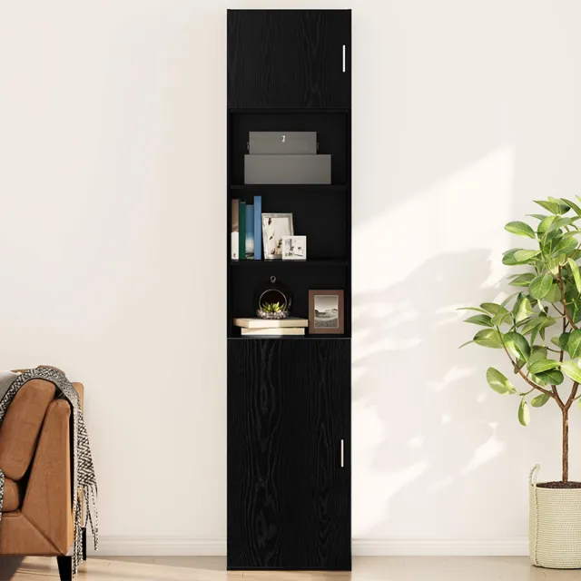 vidaXL Wandkast Zwart eiken 50 x 42.5 x 40 cm Bewerkt hout