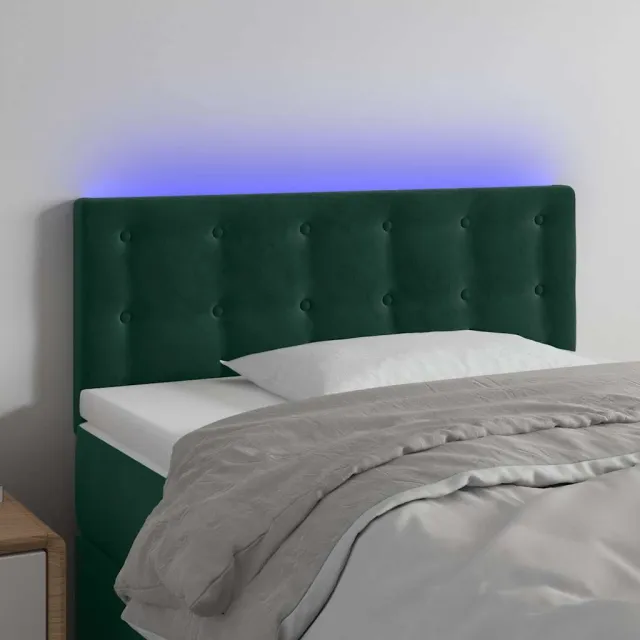 vidaXL Hoofdbord LED 90x5x78/88 cm fluweel donkergroen groen