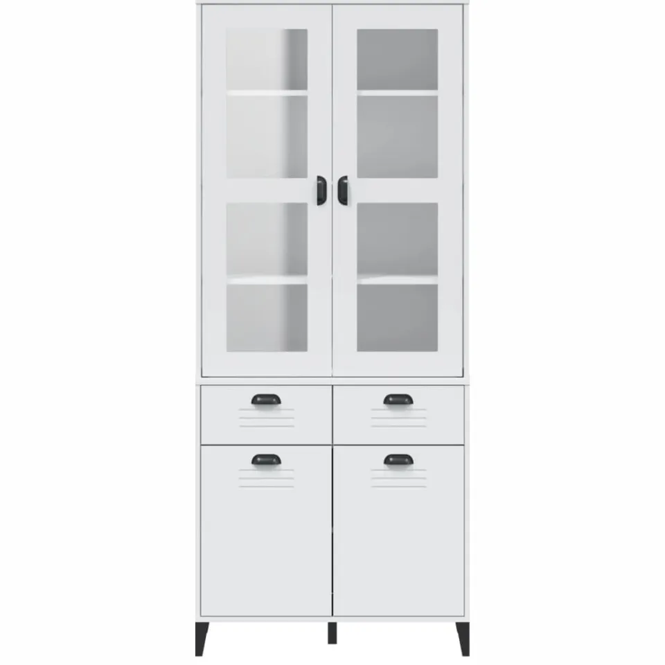 vidaXL Hoge kast VIKEN 80x40x190 cm massief grenenhout wit, foto 4