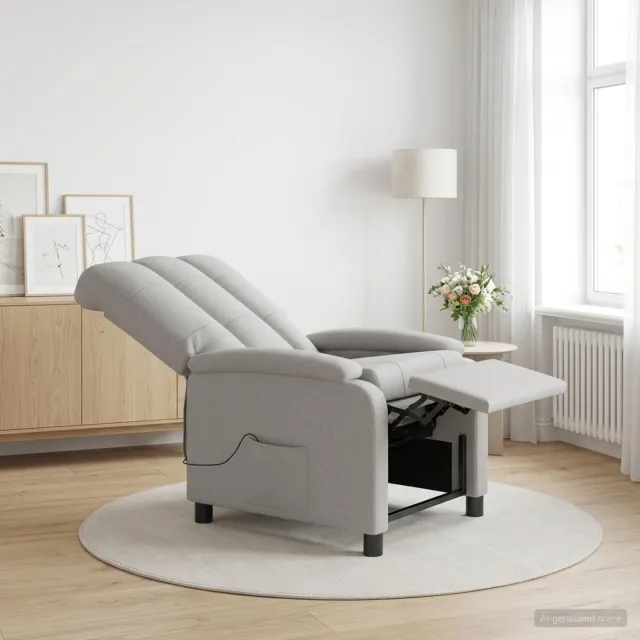 vidaXL Massage Recliner Wolkengrijs Stof grijs