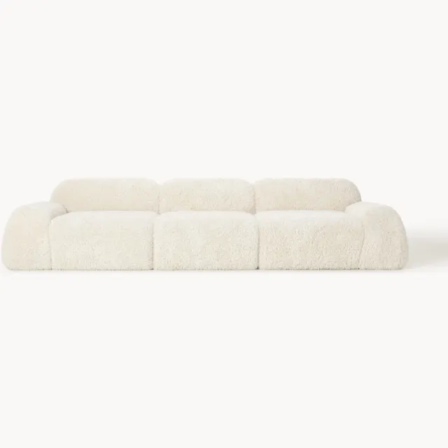 Westwing Collection Modulaire teddy bank Wolke (4-zitter) Wit