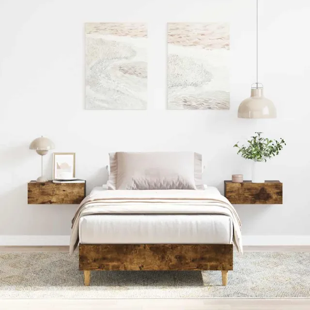 vidaXL Bedframe zonder matras 90x190 cm spaanplaat gerookt eiken Bruin
