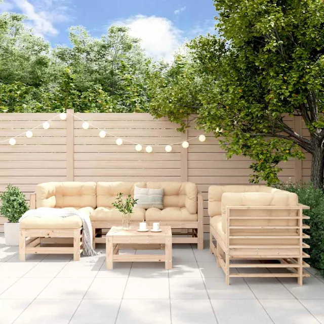 vidaXL 7-delige Loungeset massief grenenhout bruin, foto 2