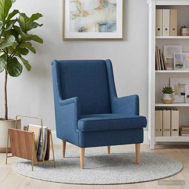 vidaXL Fauteuil Blauw Stof