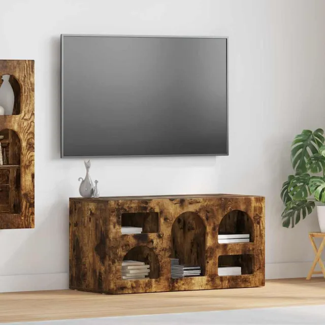 vidaXL TV-kast ELST 80 x 35 x 40 cm Gerookt eiken Bewerkt hout, foto 2