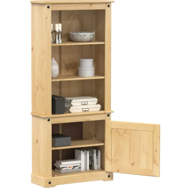 vidaXL Hoge kast Corona 74x38x170 cm massief grenenhout Bruin