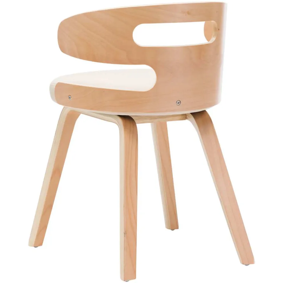 vidaXL Eetkamerstoelen 6 st gebogen hout en kunstleer crème, foto 4