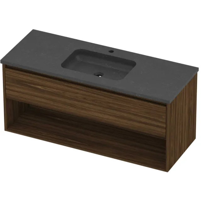 Proline Rollo Badmeubelset Hardsteen Elegant 1 Gat 120x46x54 cm Blue Stone Cabana Oak Eiken