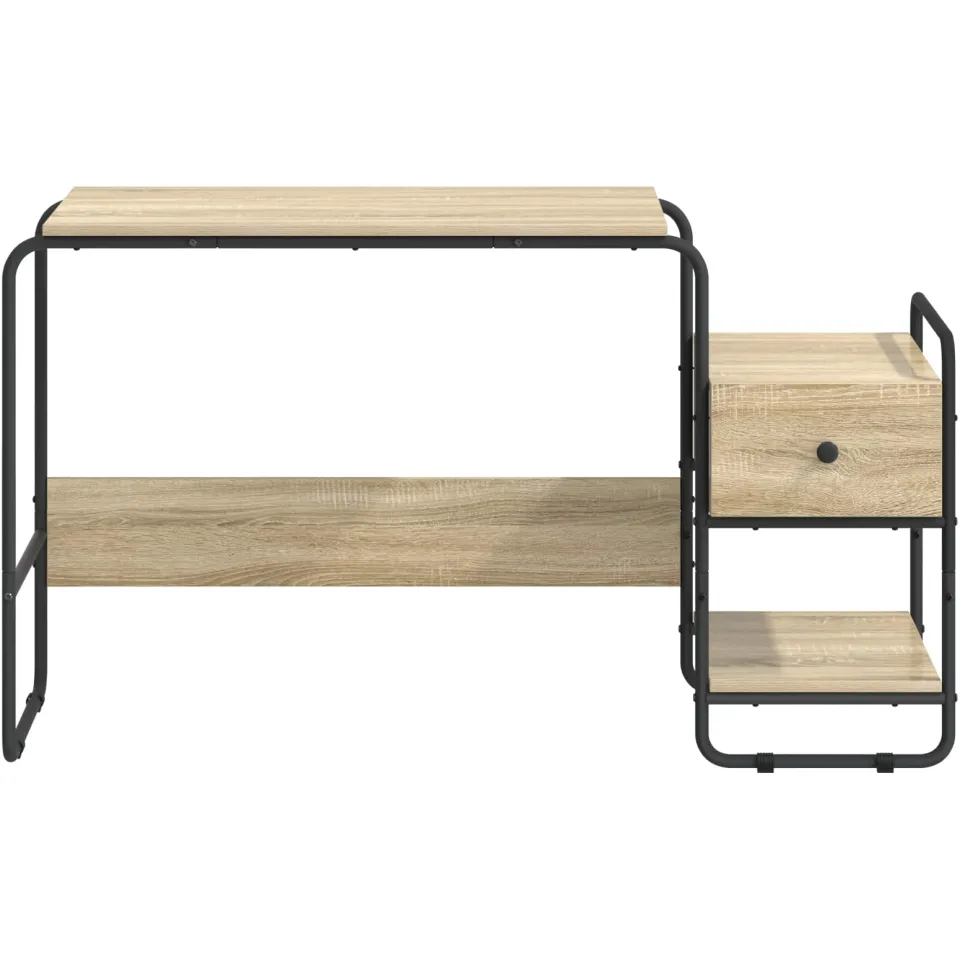 vidaXL Bureau met opbergruimte Sonoma Eiken 131,5 x 50 x 75,5 cm, foto 4