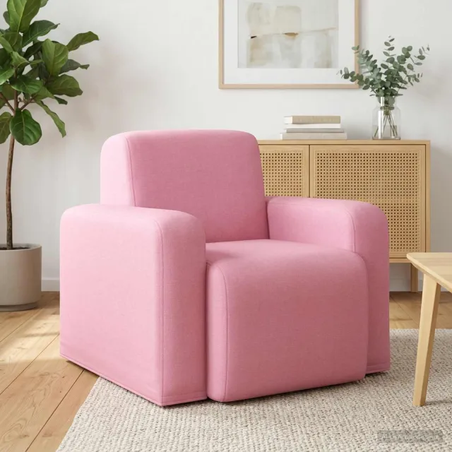 vidaXL Fauteuil Roze Stof