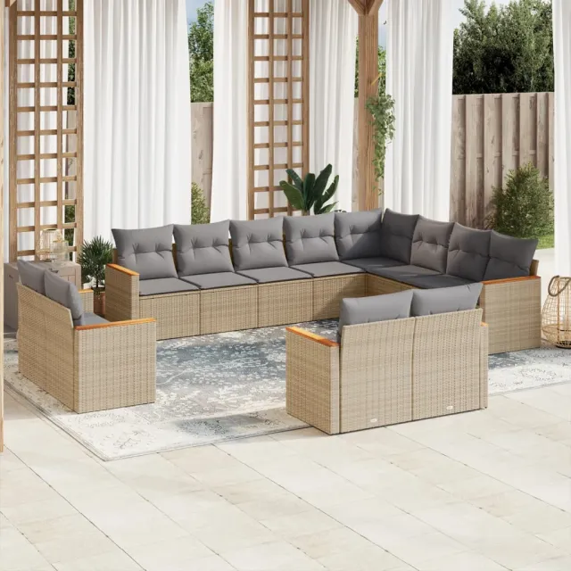 vidaXL Patio Sofa Set 12-zits Gemengd beige, foto 2