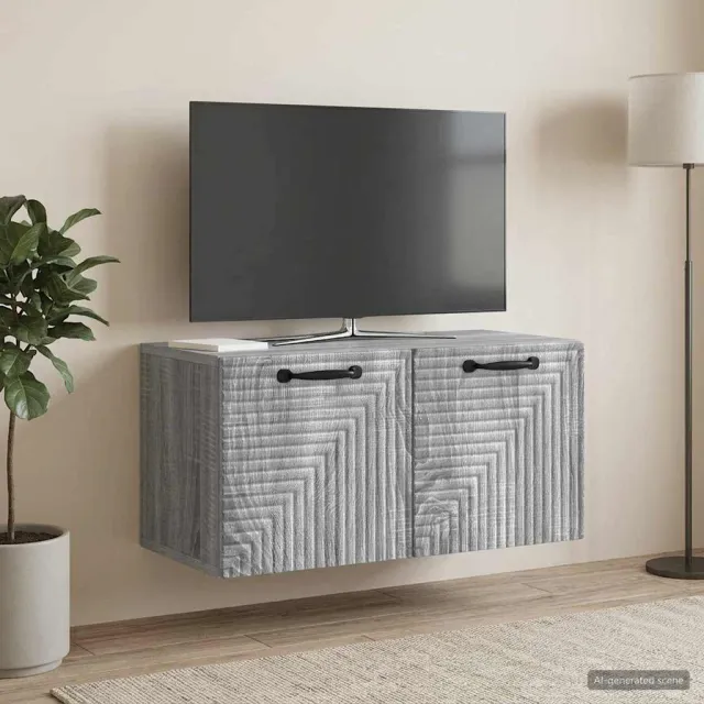 vidaXL Wandbeugel TV-kast Grijs sonoma 59,5 x 31 x 30 cm Bewerkt hout