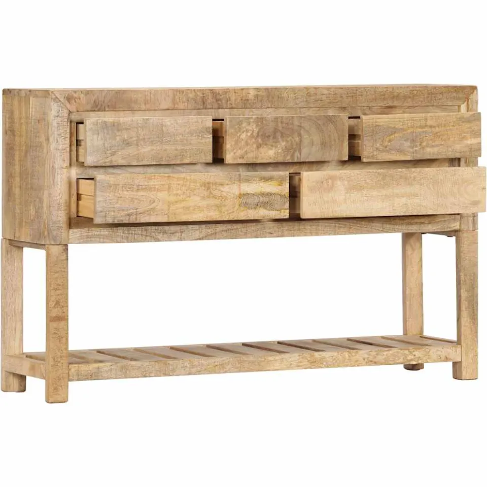 vidaXL Dressoir 120x30x75 cm massief mangohout bruin, foto 3
