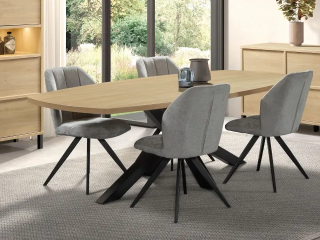 Mobistoxx AMBER ovale eettafel urban eik