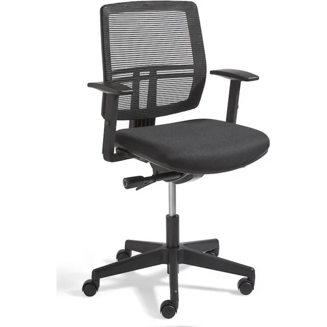 Sitlife Bureaustoel Model Kepler. Budget bureaustoel met netwave bespannen rug. Zwart