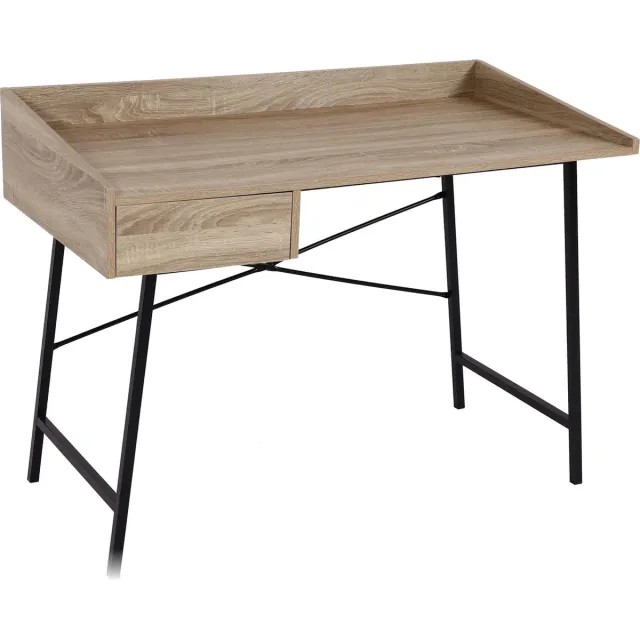 MCW Nachtkastje MCW-J97, kaptafel, opbergtafel, lade 3D structuur 98x114x60cm MVG-gecertificeerd ~ eiken look