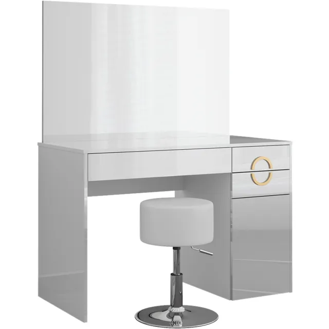 Vicco Kaptafel Adela, Wit, 115 cm met spiegel en kruk