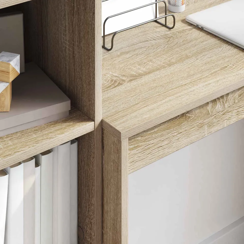 vidaXL Bureau Sonoma Eiken 135,5 x 40 x 127 cm 2 st, foto 4