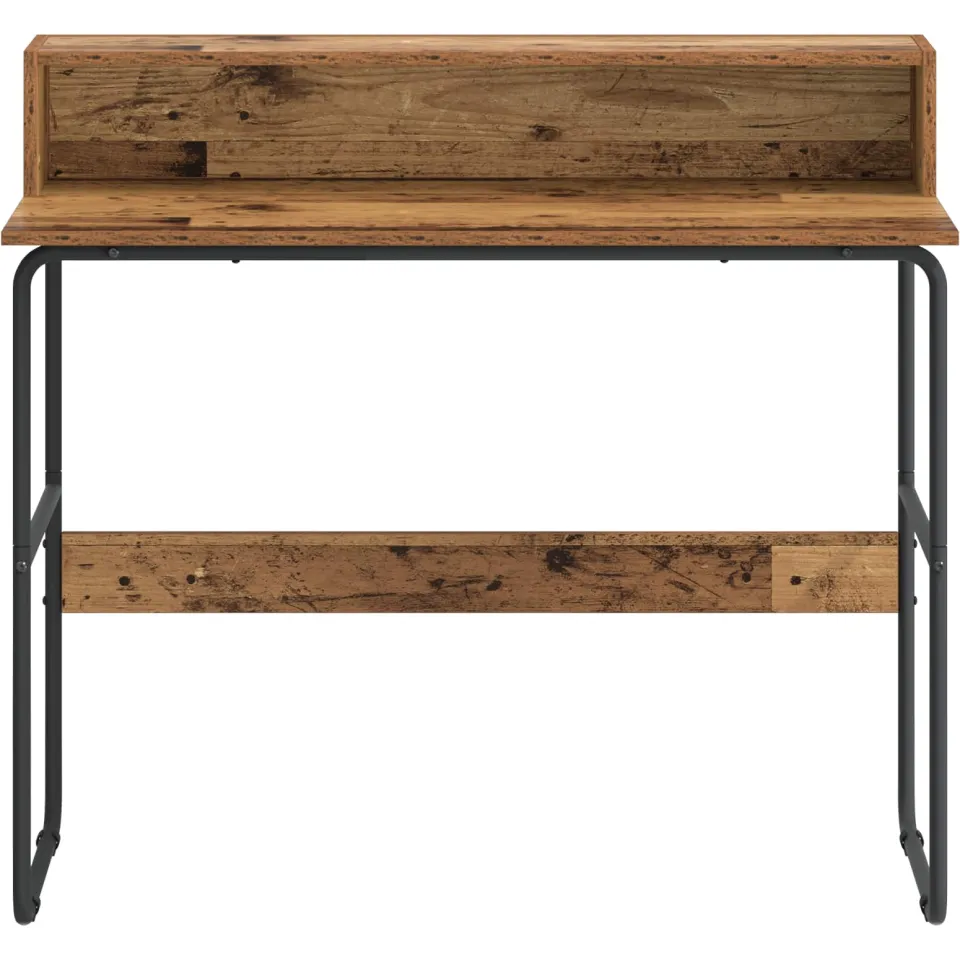 vidaXL Bureau met opbergruimte Oud hout 100 x 50 x 91 cm Bruin